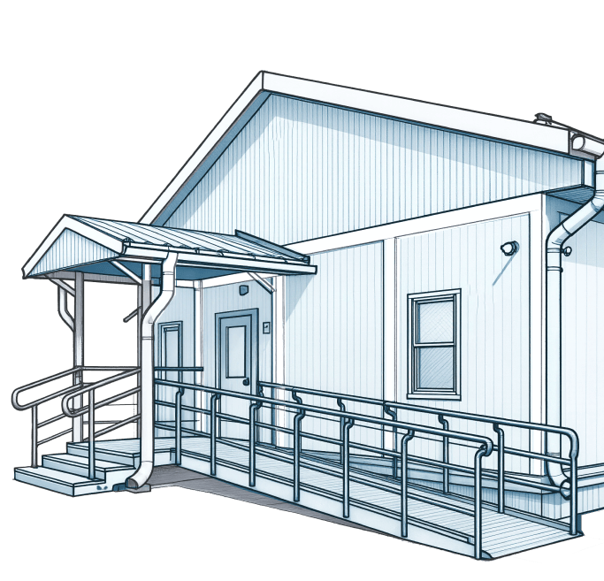 Дом из модульных конструкций, схематично